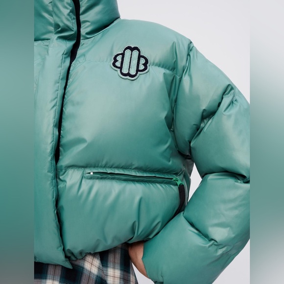 Maje Green down jacket with Clover patch - Picture 8 of 14